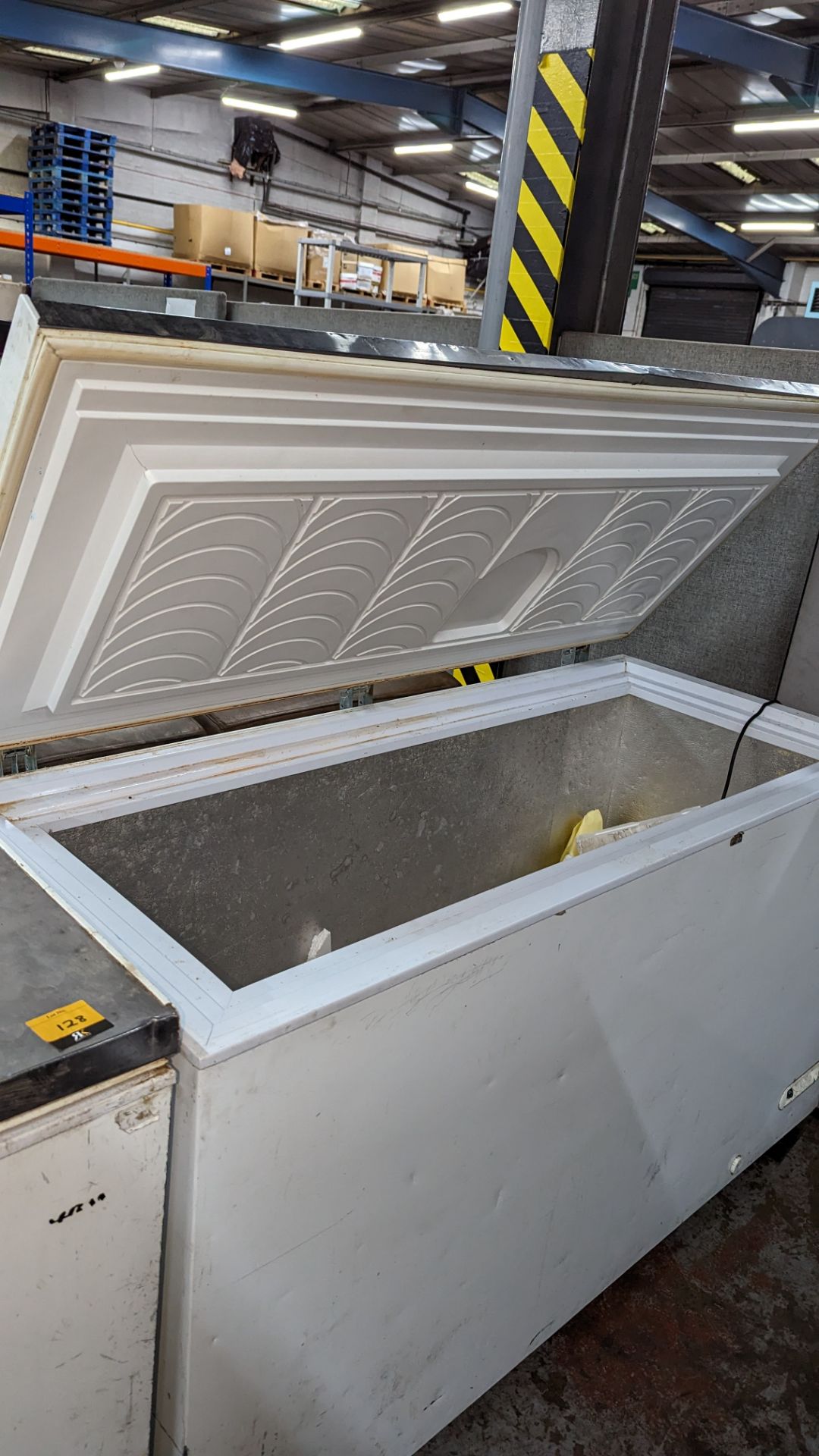Chest freezer with stainless steel topped lid, approximately 150cm long - Image 3 of 5
