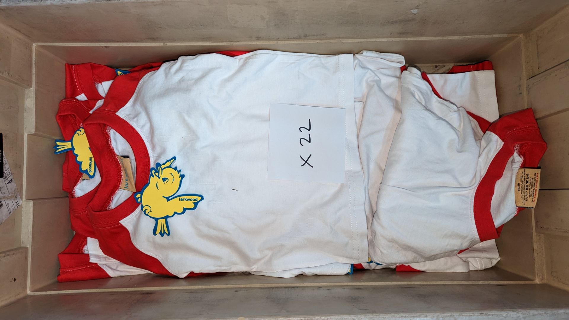 22 off Larkwood baby's long sleeve t-shirts each with white body & red sleeves in assorted sizes - c - Image 3 of 3