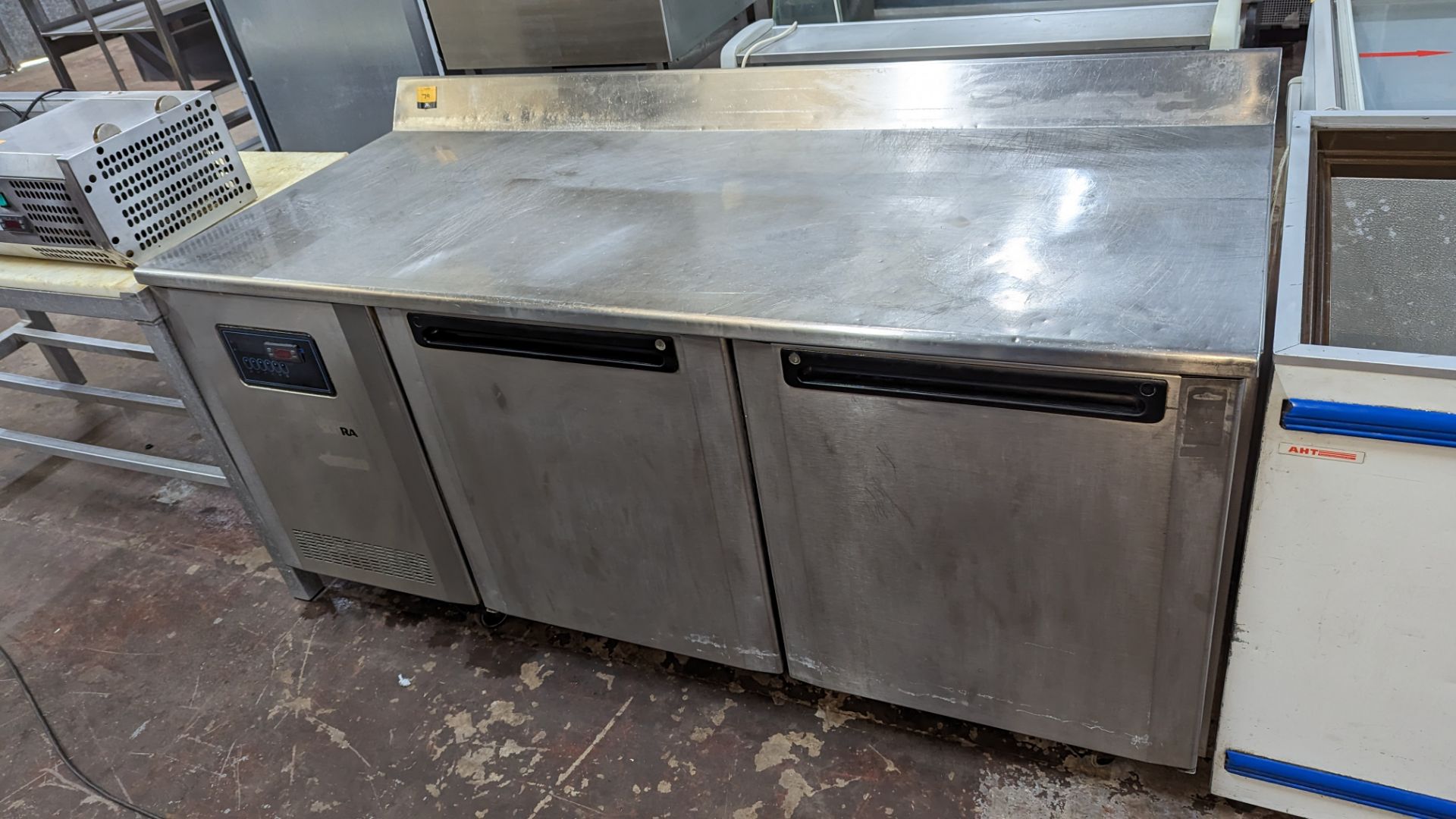 Large stainless steel refrigerated prep cabinet measuring approximately 183cm x 80cm - Image 3 of 5