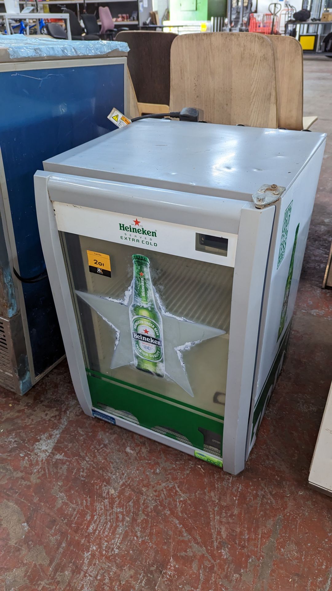 Heineken branded compact clear door drinks chiller