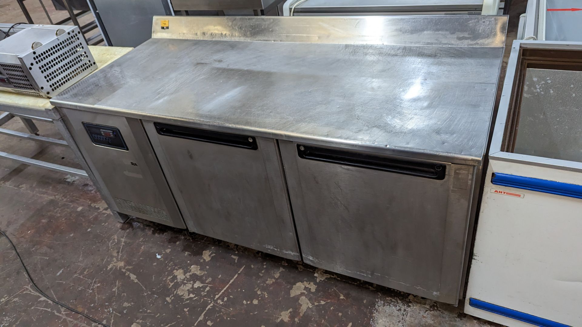 Large stainless steel refrigerated prep cabinet measuring approximately 183cm x 80cm - Image 2 of 5