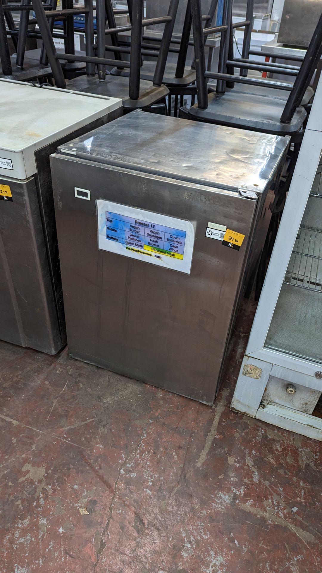 Stainless steel under counter freezer