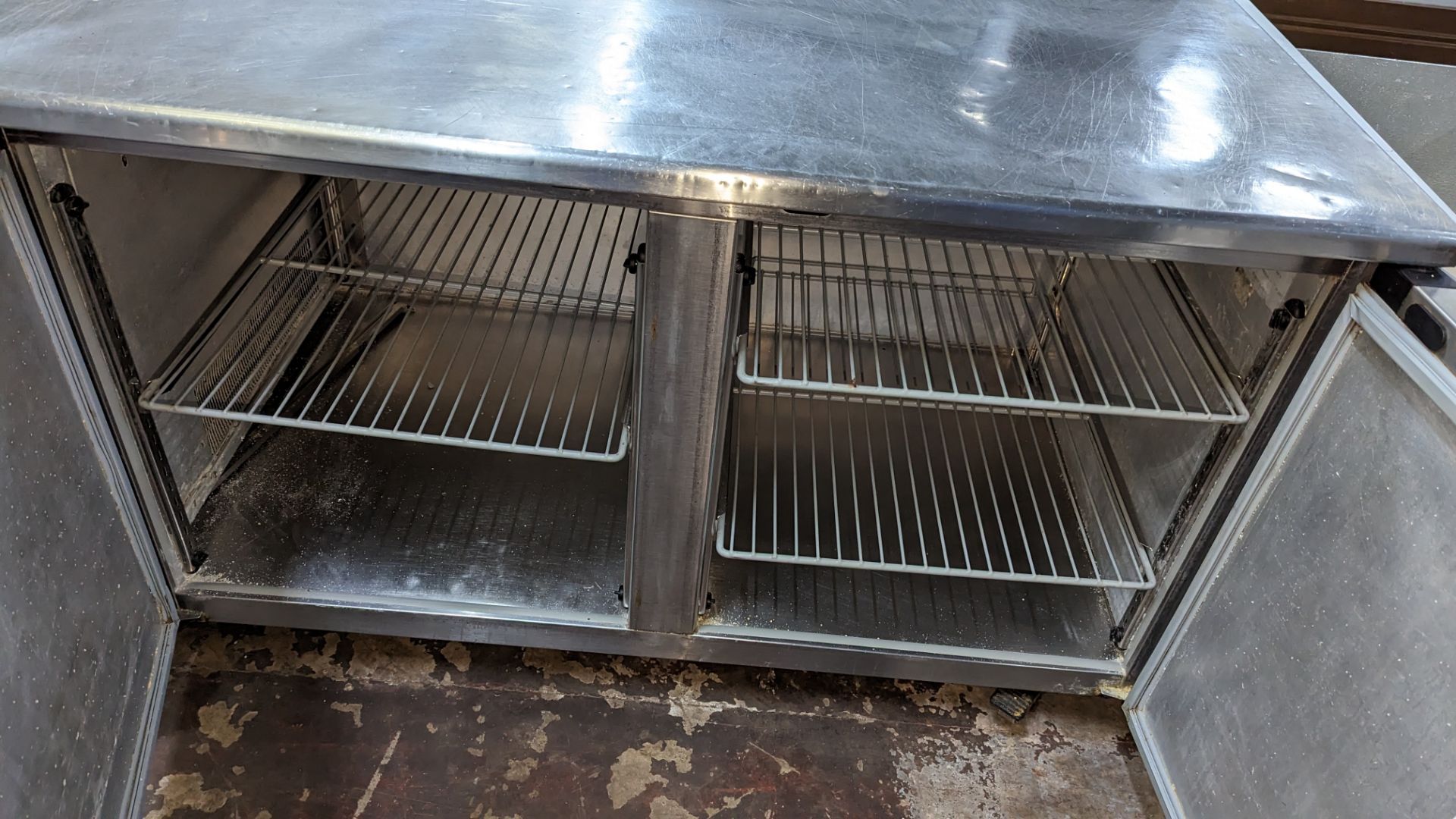 Large stainless steel refrigerated prep cabinet measuring approximately 183cm x 80cm - Image 4 of 5