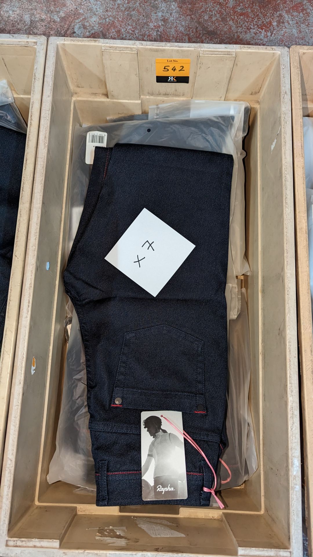 7 pairs of Rapha Cycling women's jeans - crate excluded