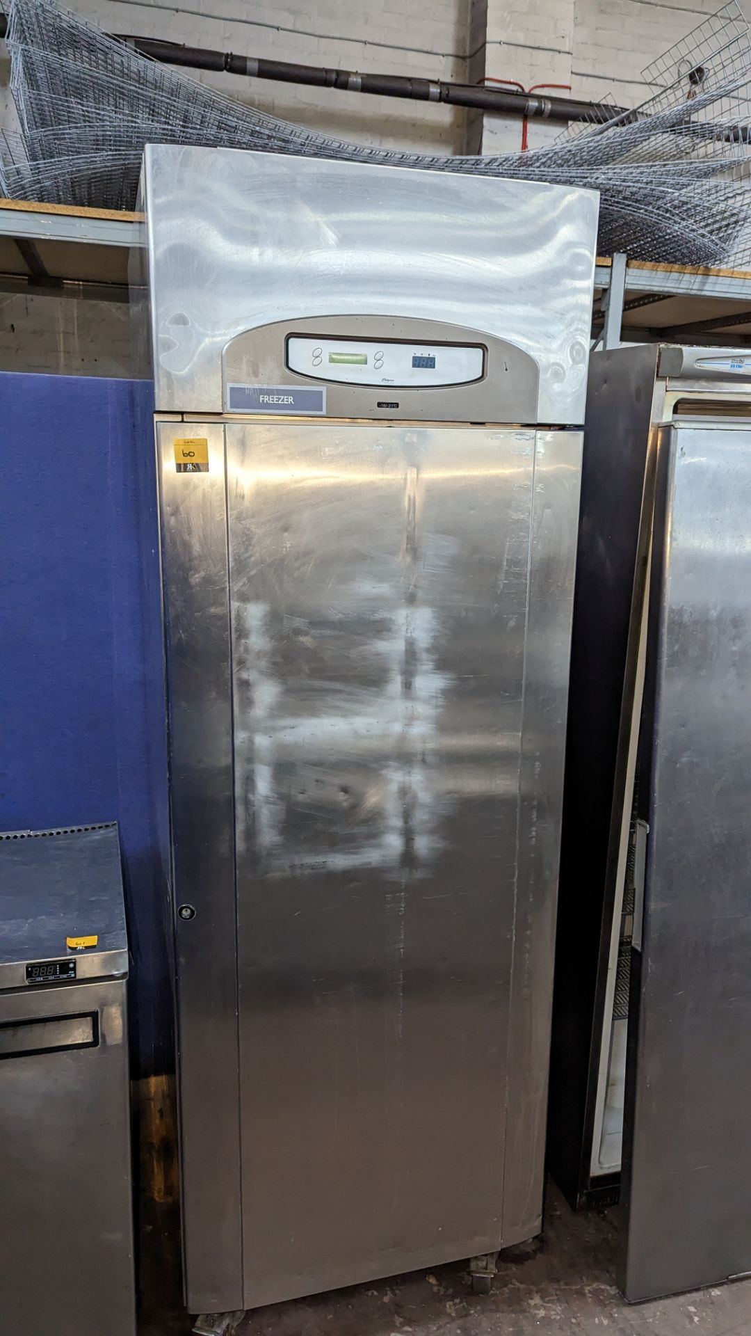 Foster stainless steel tall mobile freezer