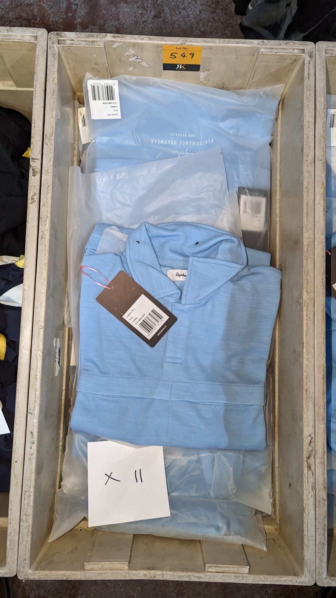 11 off Rapha Cycling ladies classic Polos, most of which appear to be size XS - crate excluded