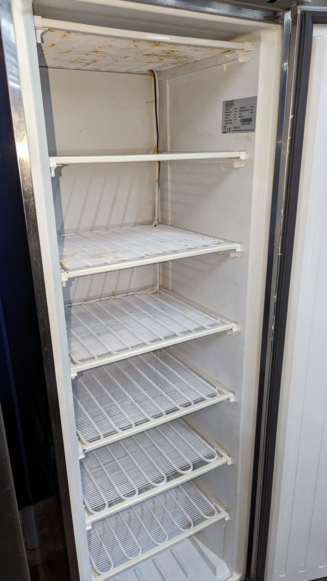 2 off tall stainless steel freezers. NB one freezer is damaged - Image 4 of 6