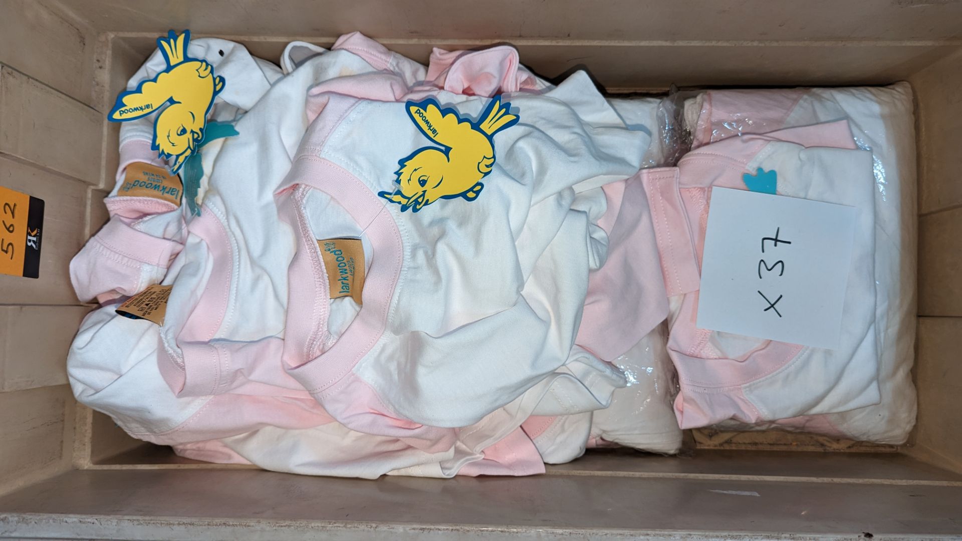 37 off Larkwood baby's long sleeve t-shirts each with white body & pink sleeves in assorted sizes - - Image 3 of 3