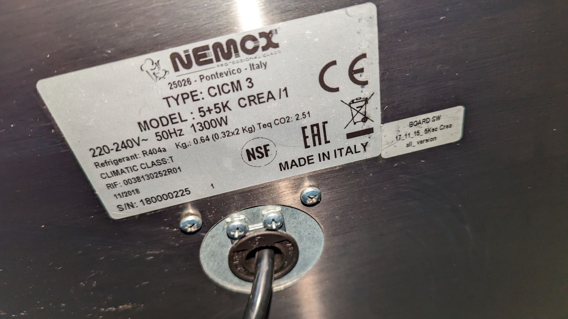 Nemox Gelato 5+5K twin creo series stainless steel floor standing mobile ice cream machine type CICM - Image 12 of 15