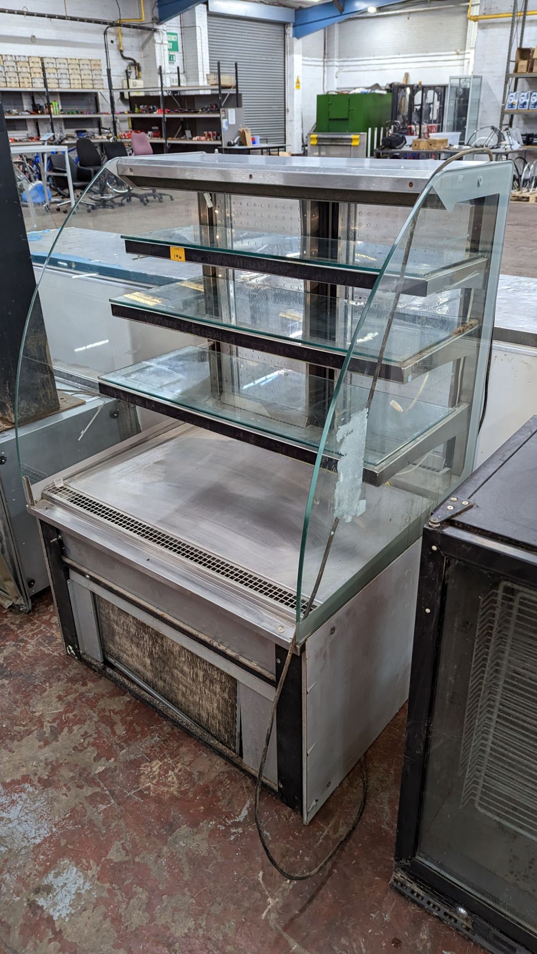 Drop-in refrigerated stainless steel & glass counter