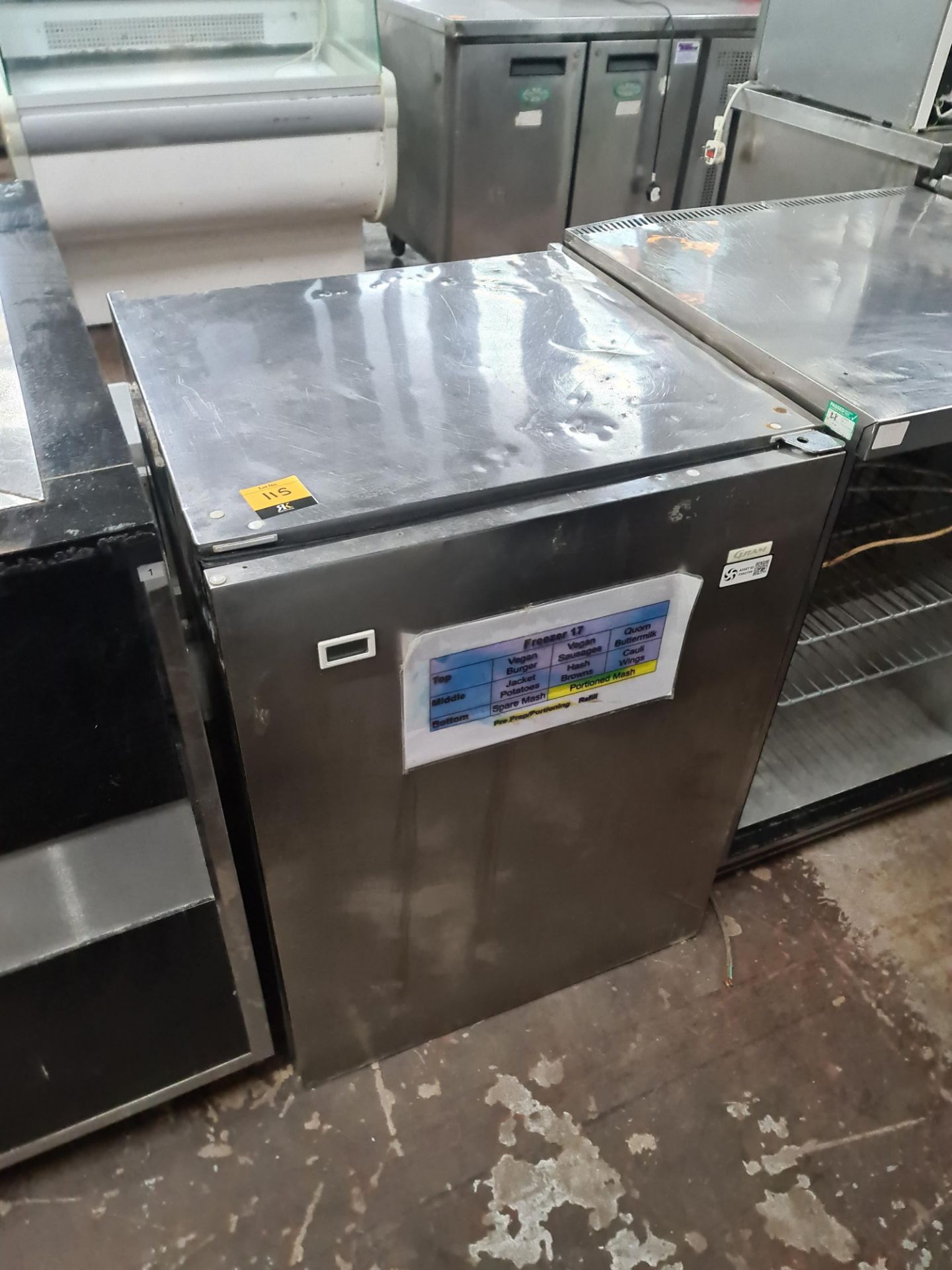 Gram stainless steel under counter freezer, model F150GB