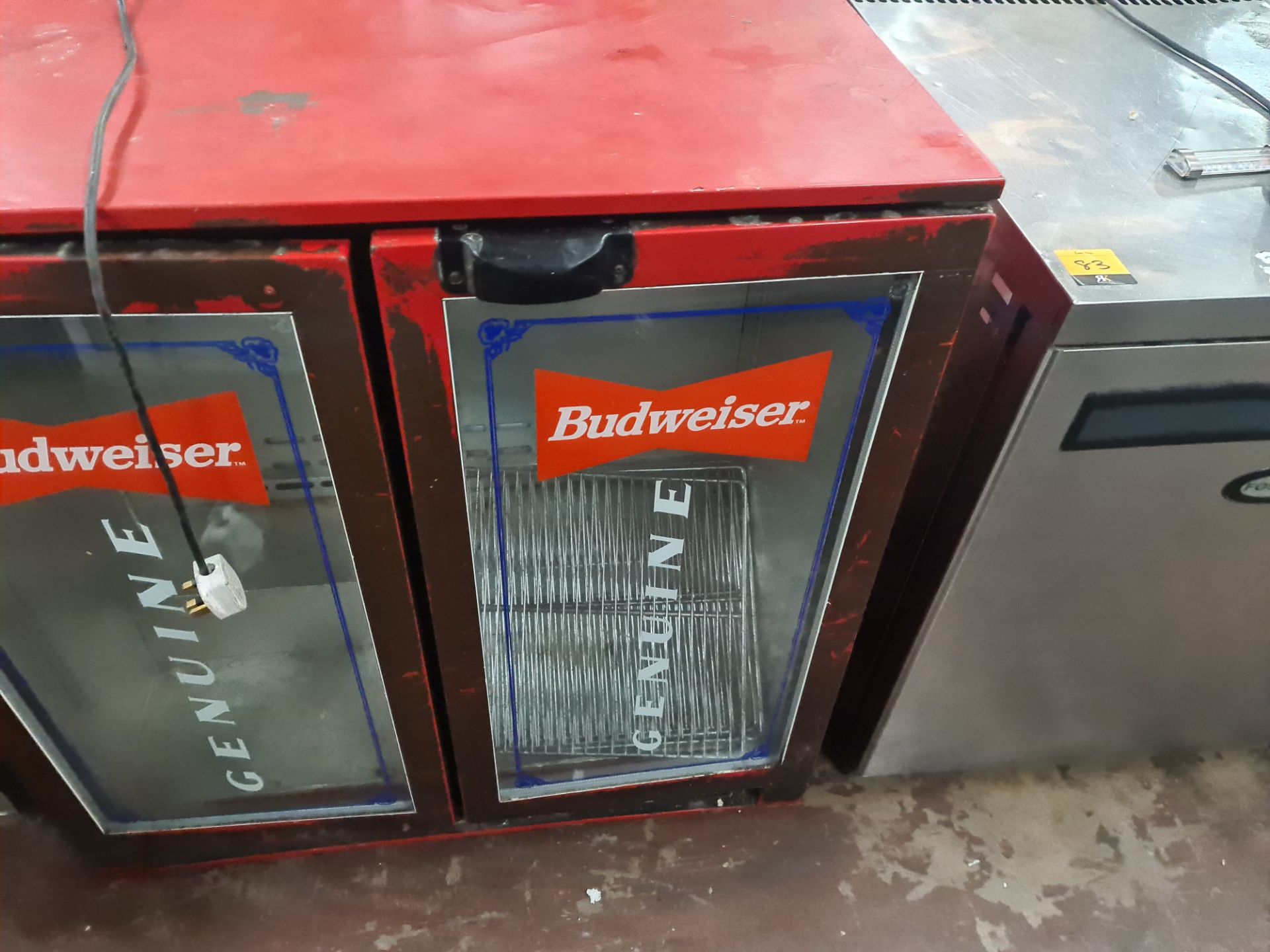 Budweiser branded twin door bottle fridge - Image 3 of 7