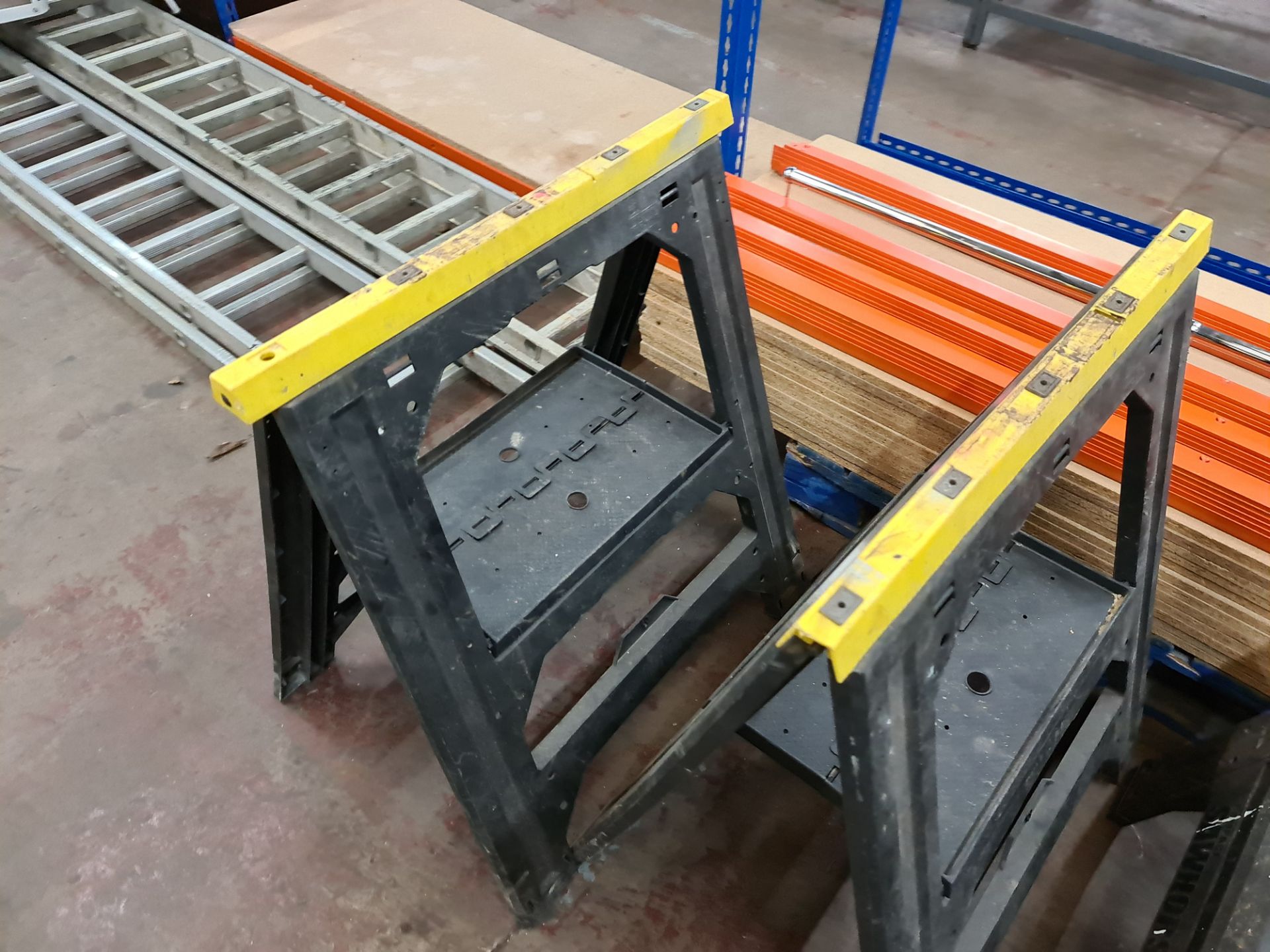 4 off Sawhorse folding trestles - Image 4 of 7