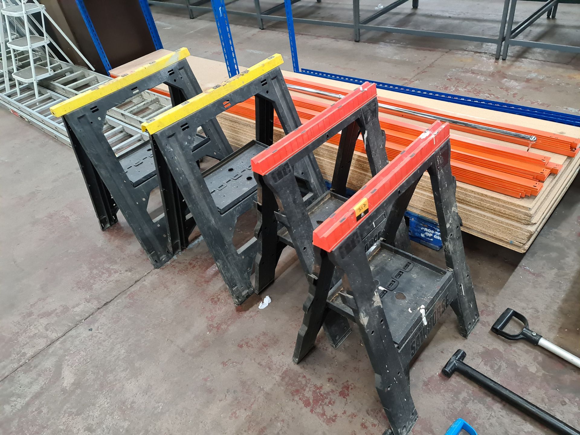 4 off Sawhorse folding trestles