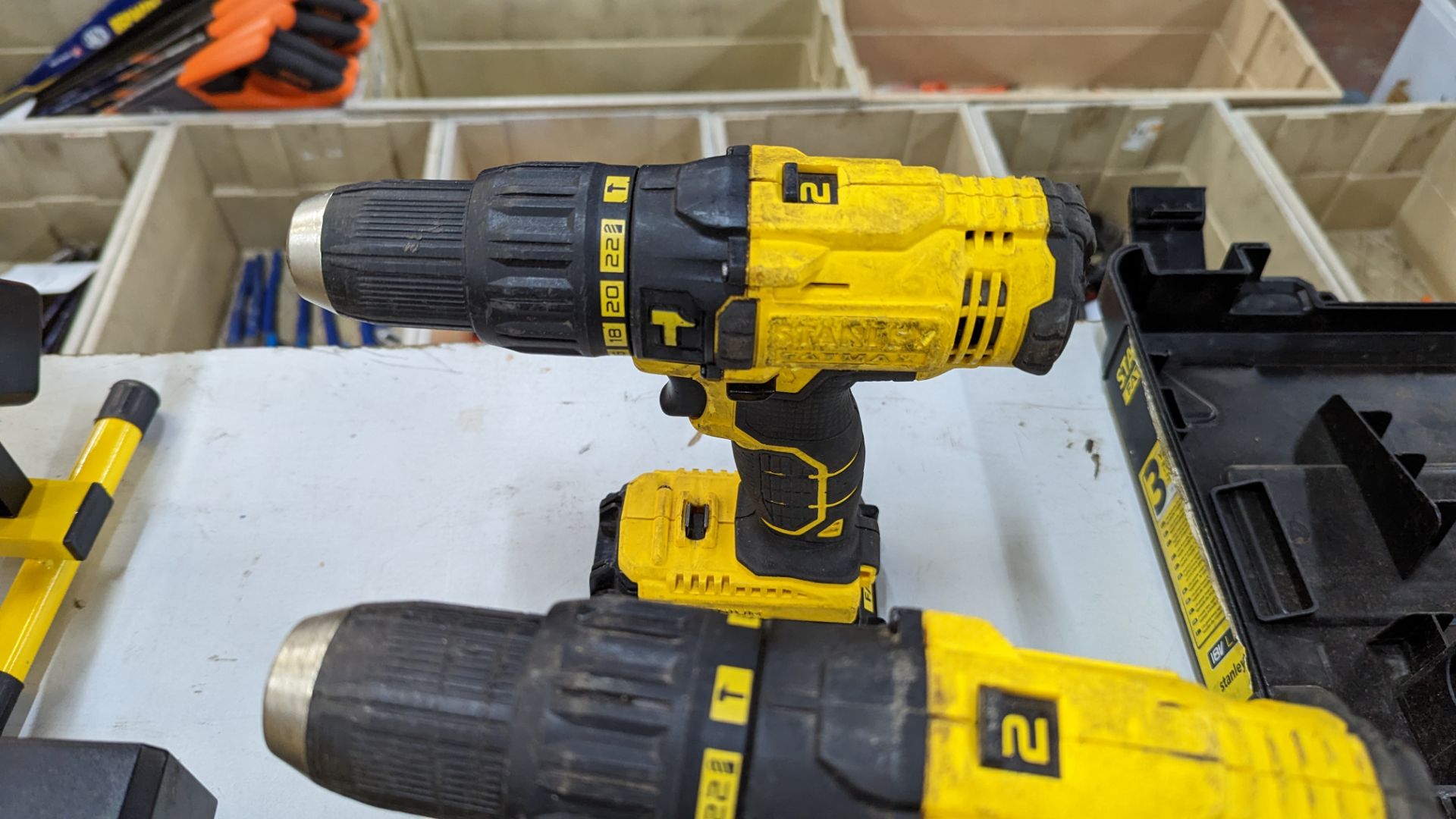 3 off 18 volt lithium cordless drills. Each drill includes an 18 volt lithium battery. This lot do - Image 4 of 7