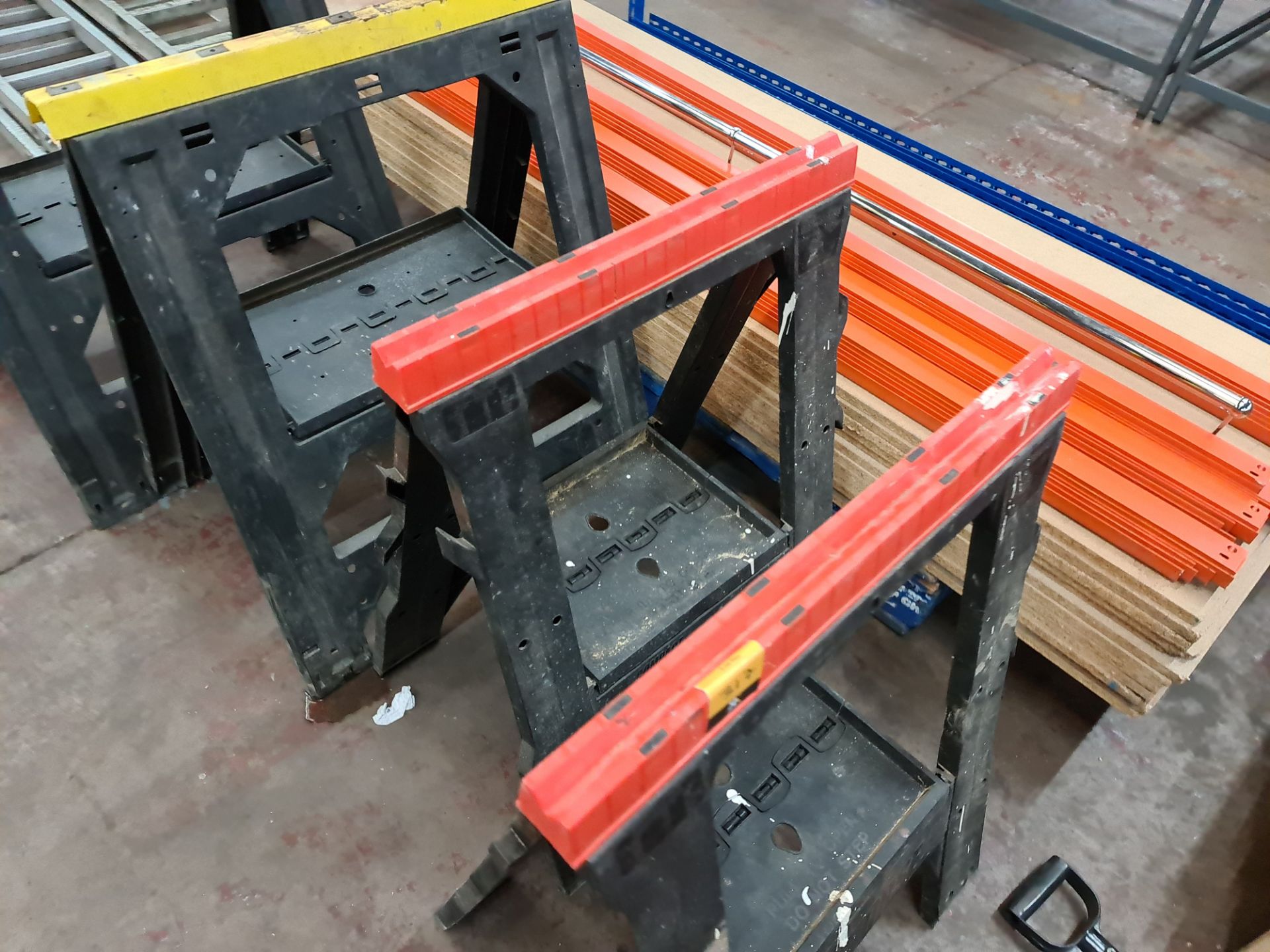 4 off Sawhorse folding trestles - Image 2 of 7