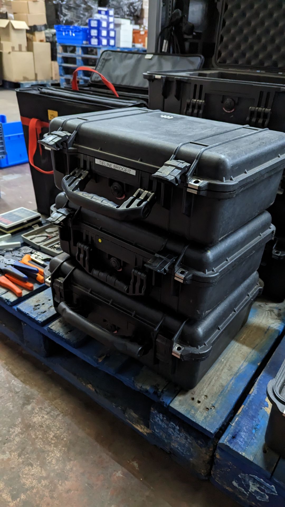 3 off pelican protective cases - each measuring 47cm x 34cm x 17cm