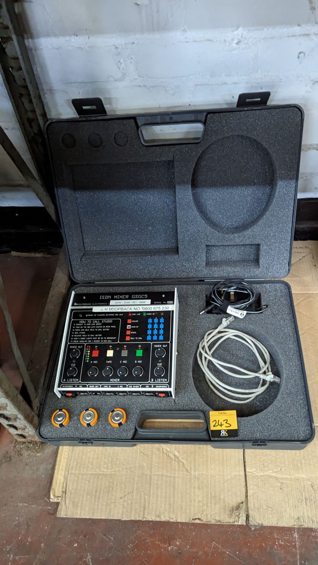 Glensound ISDN mixer, model GSGC5. Includes carry case and ancillaries