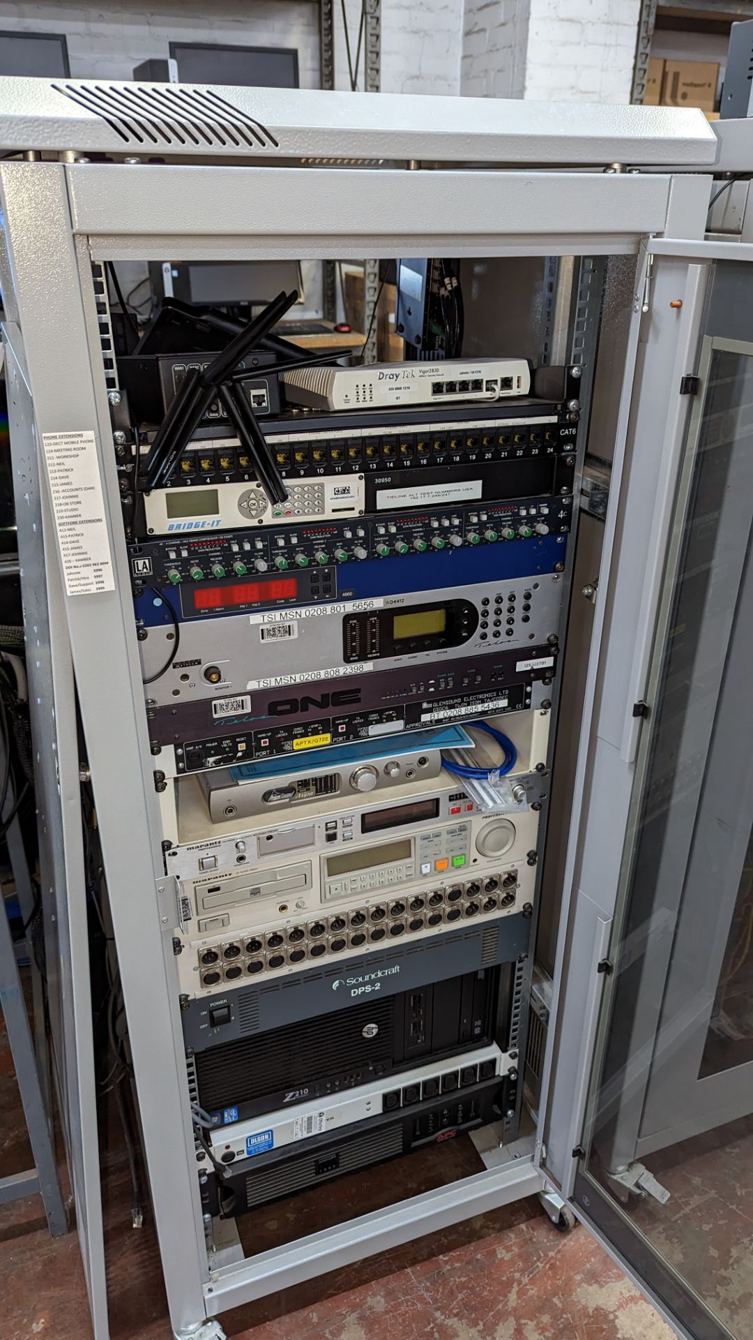 Rack mounted system and contents including Draytek modem, Vipronet wireless LAN, patch panel, Bridg- - Image 5 of 26