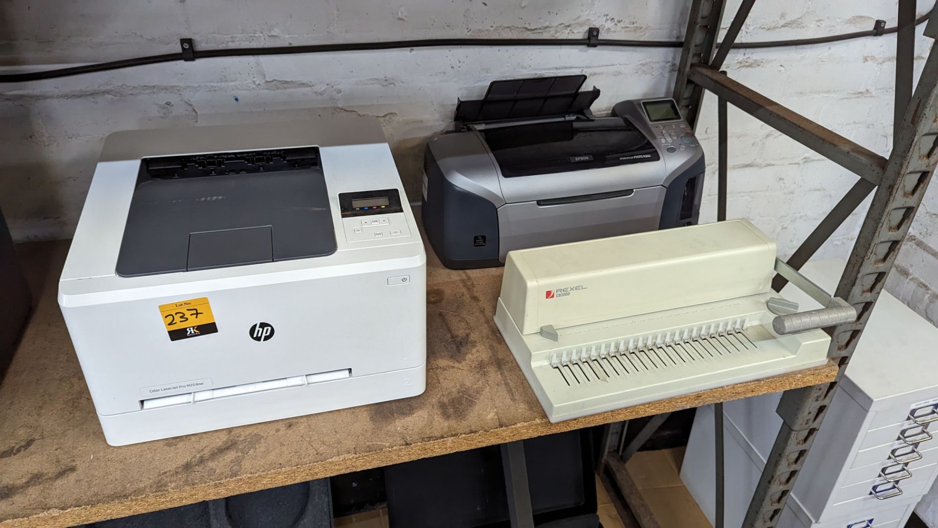 3 off assorted small printers and binding devices