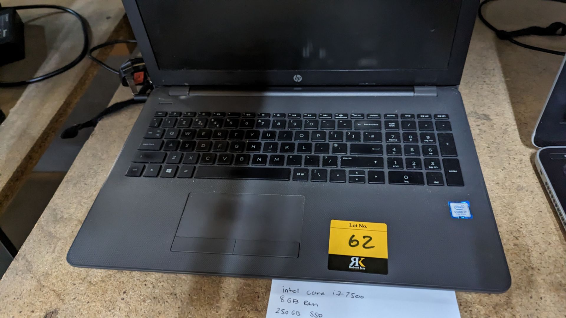 HP 250 notebook computer with Core i7-7500 CPU, 8GB RAM, 250 GB SSD, including power pack/charger - Image 6 of 12