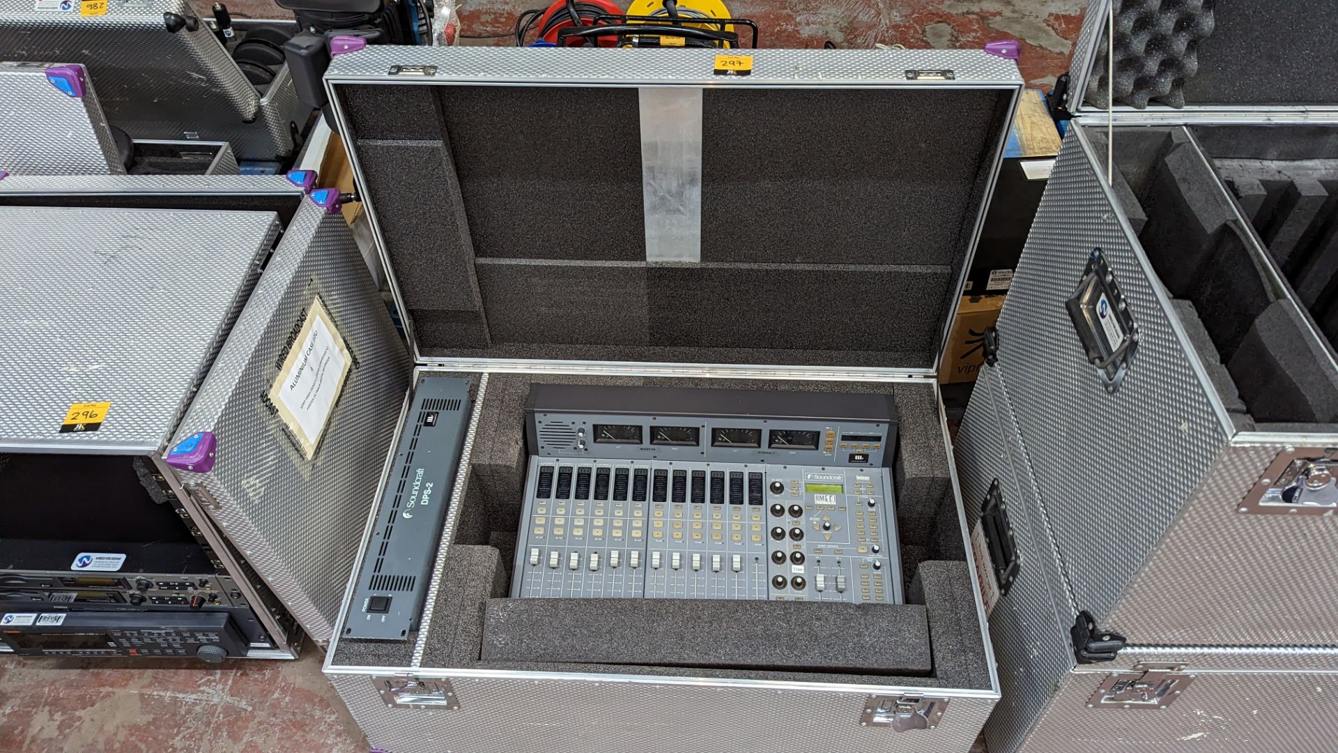 Soundcraft mixing desk, model RM1D, including separate power supply model DPS-2, plus large hinged l - Image 3 of 16