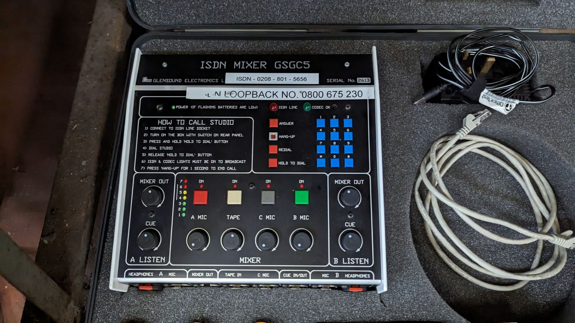 Glensound ISDN mixer, model GSGC5. Includes carry case and ancillaries - Image 5 of 9