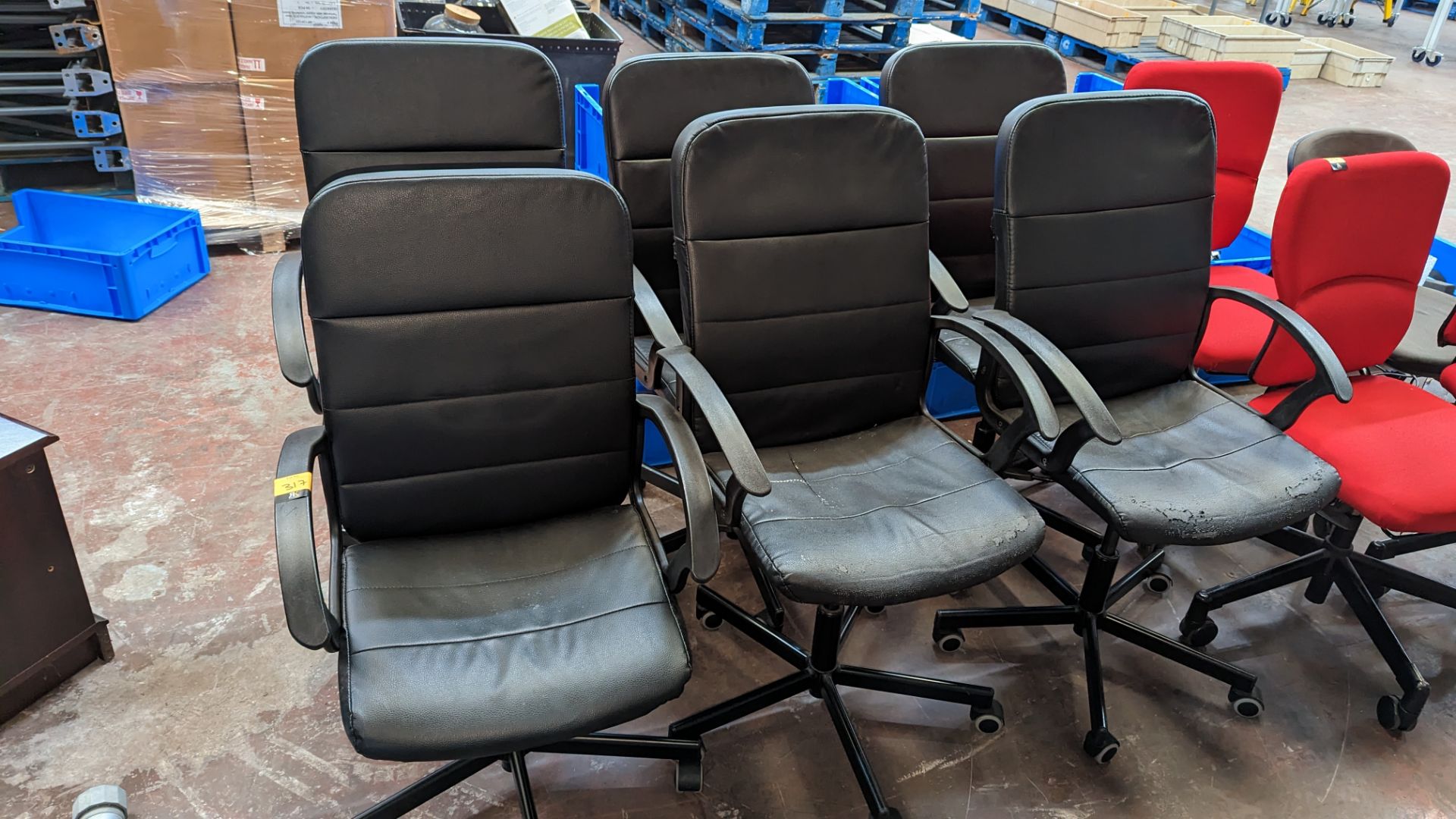 6 off black leather exec chairs