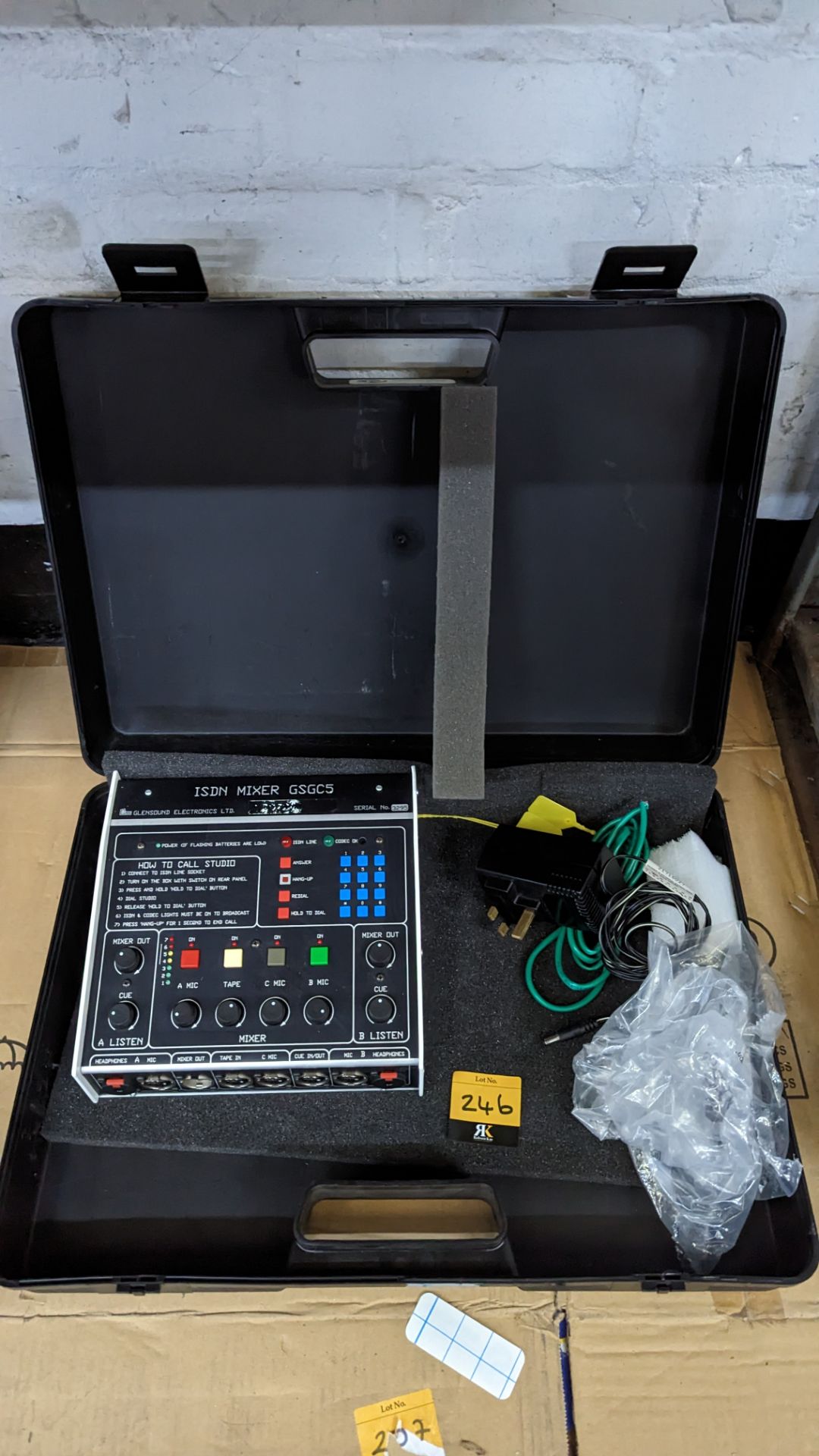 Glensound ISDN mixer, model GSGC5. Includes carry case and ancillaries