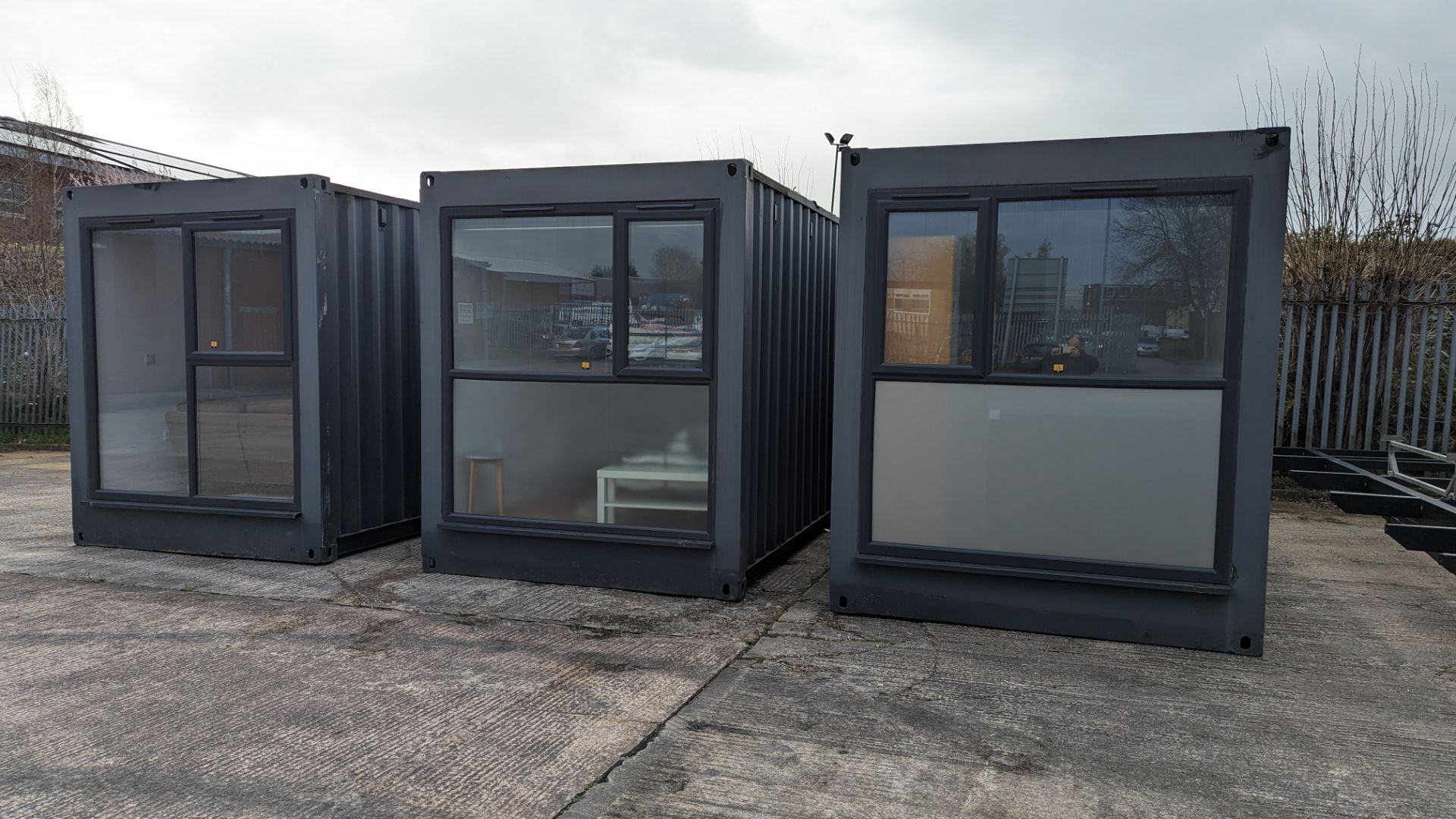 Container based show home. This lot comprises 3 off 20ft containers, which connect together