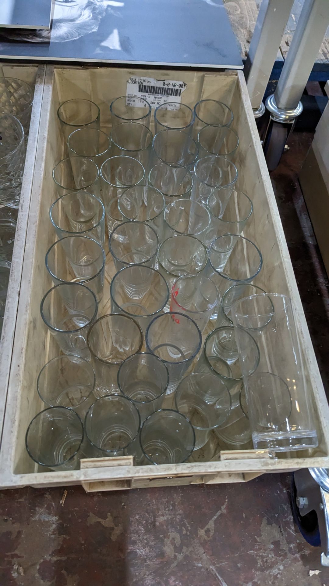 The contents of 4 crates of assorted tumblers, jars, brandy snifters, wine glasses and other glasswa - Image 3 of 6