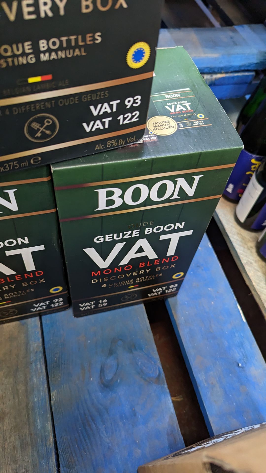 3 off Boon Oude Geuze Boon VAT mono blend discovery boxes, each box containing 4 unique bottles, 8% - Image 6 of 7