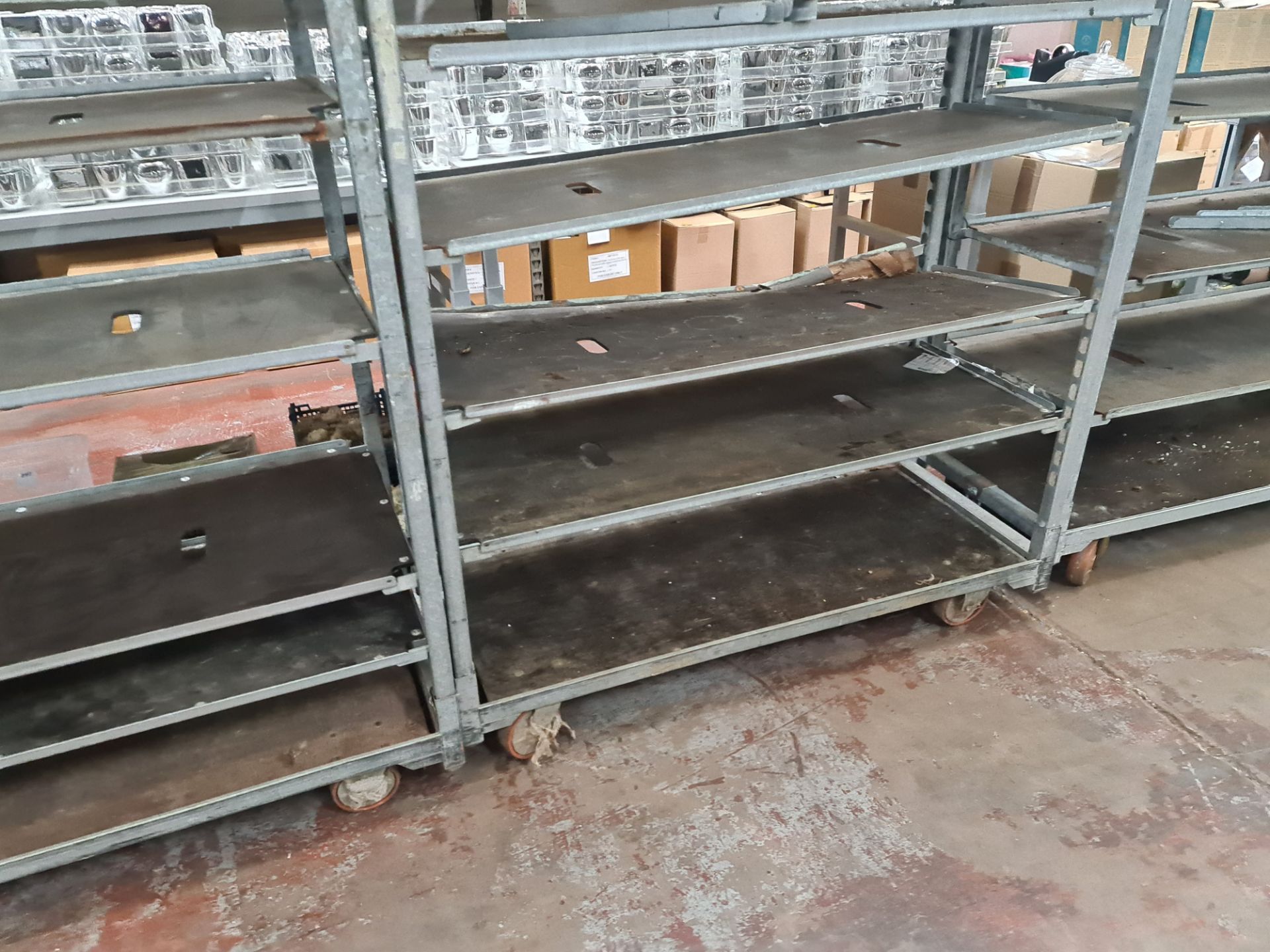 4 off large rectangular trollies with adjustable shelves for storing small plants - Image 13 of 13