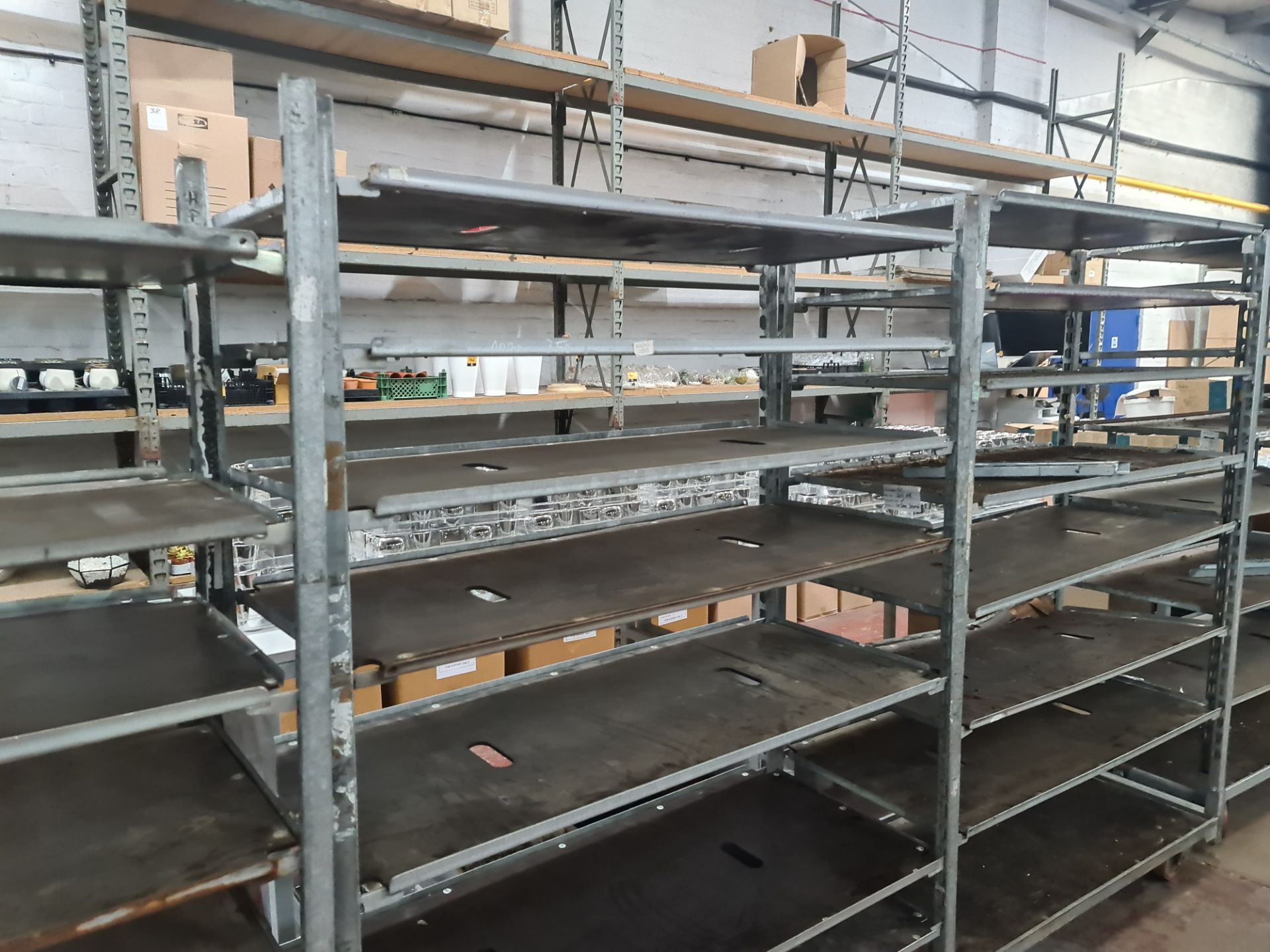 4 off large rectangular trollies with adjustable shelves for storing small plants - Image 10 of 13