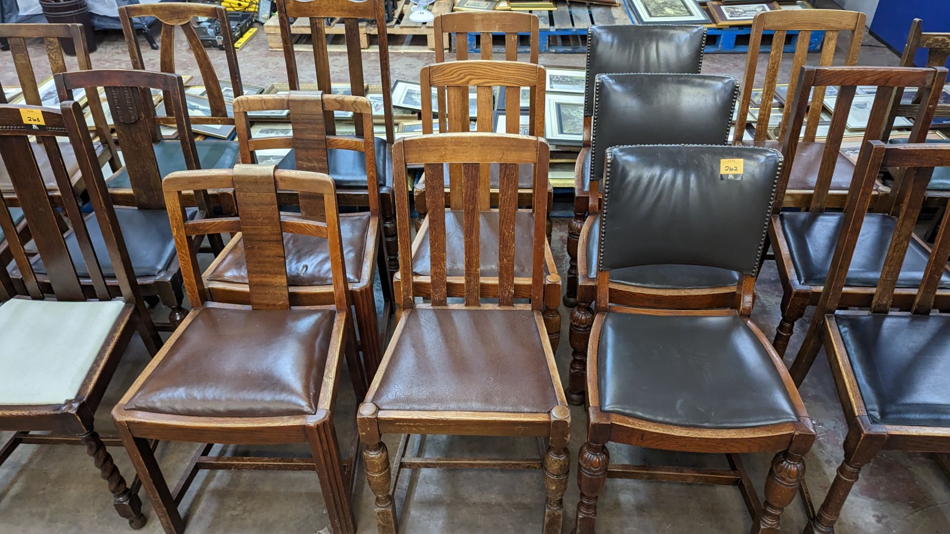 9 off assorted wooden dining chairs