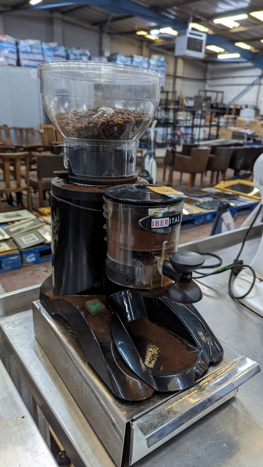 Iberital large coffee grinder plus stainless steel knock box/drawer - Image 6 of 10
