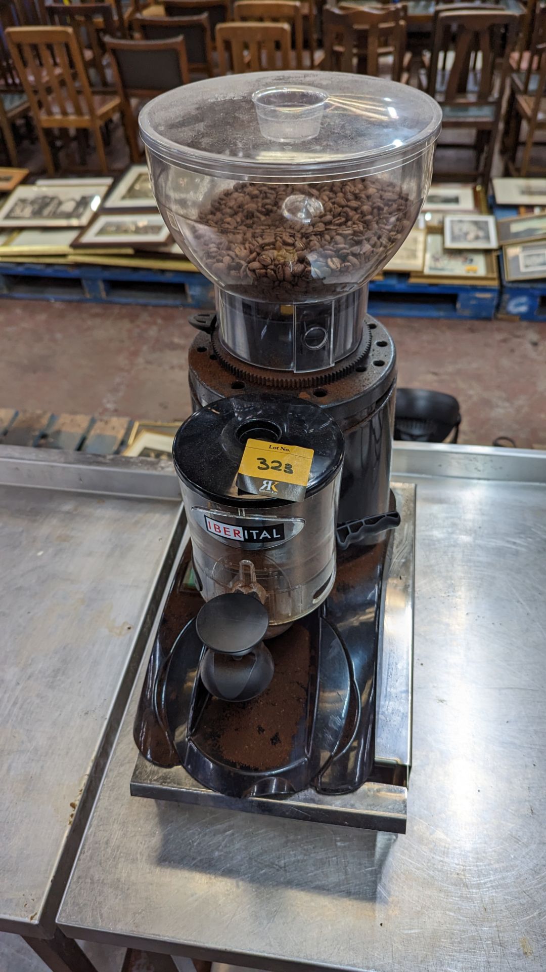 Iberital large coffee grinder plus stainless steel knock box/drawer - Image 10 of 10