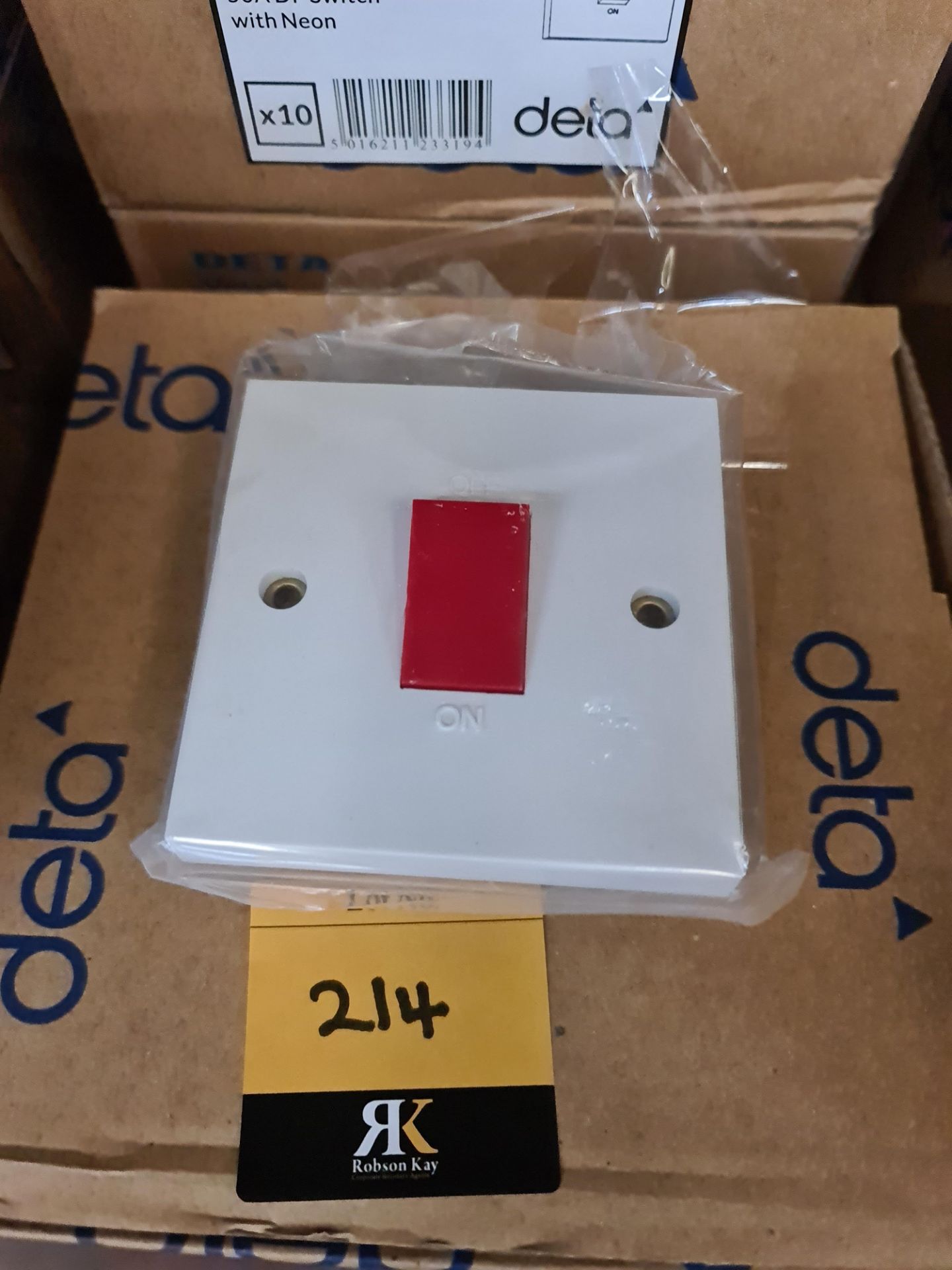 60 off Deta assorted 50amp DP switches, some with neon and some without