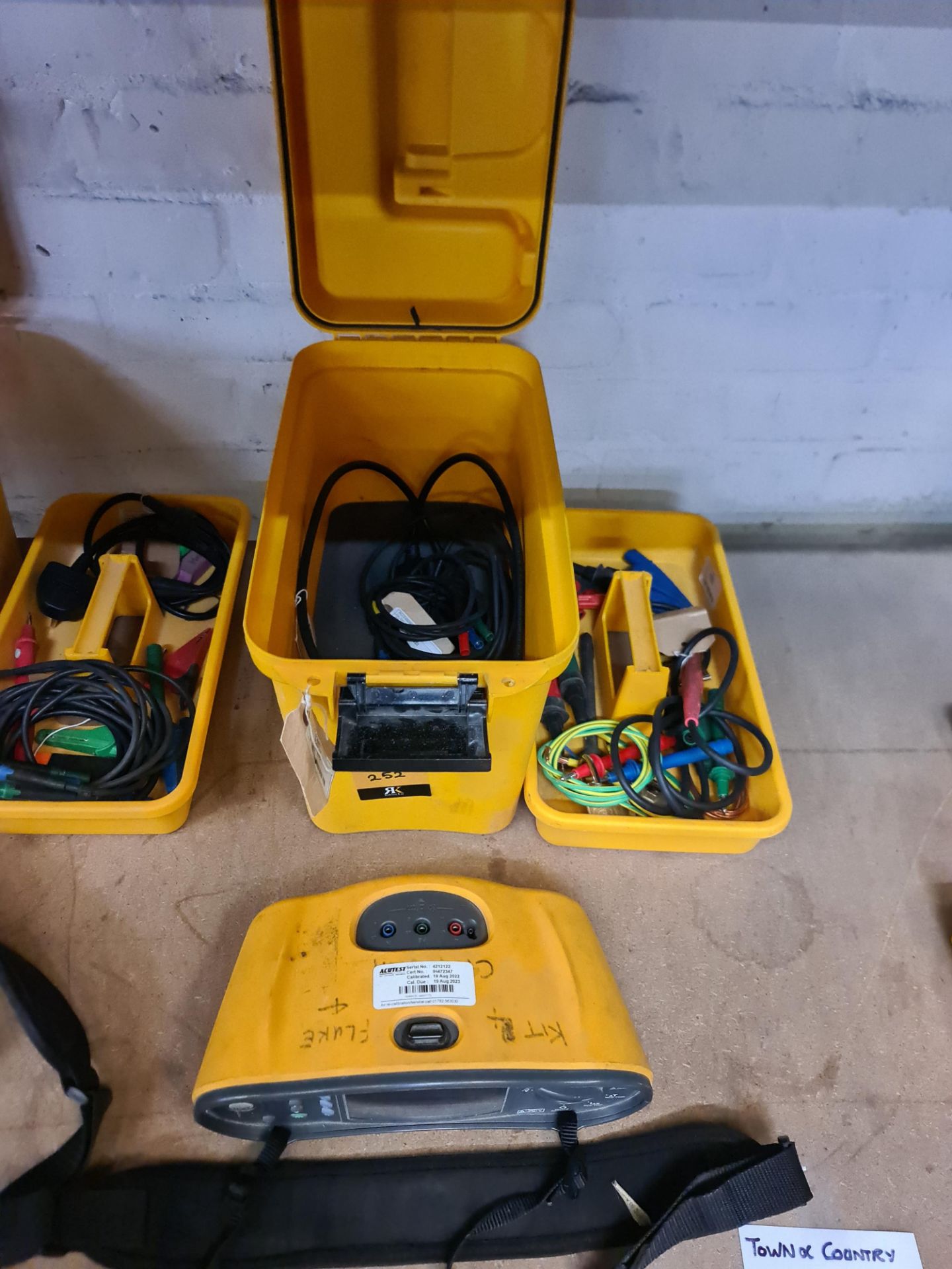 Fluke multi-function tester, model 1662, last calibrated August 2022, including carry case and acces