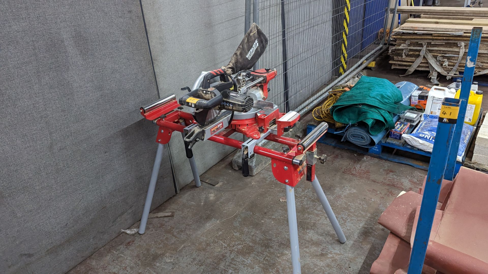Workzone titanium mitre saw (model HM80MP) on dedicated stand - Image 2 of 14