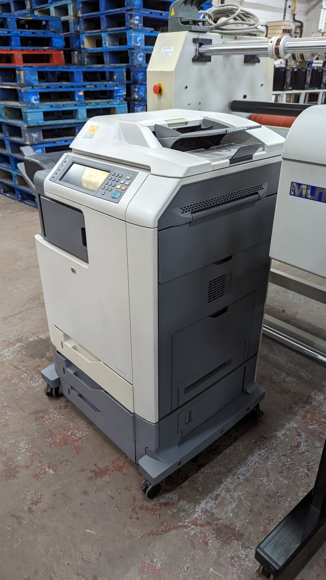 HP colour LaserJet model CM4730MFP large floor standing colour printer incorporating multiple paper - Image 6 of 16