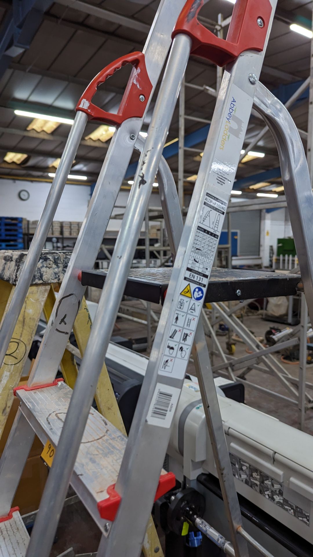 Set of tall folding stepladders - Image 9 of 10