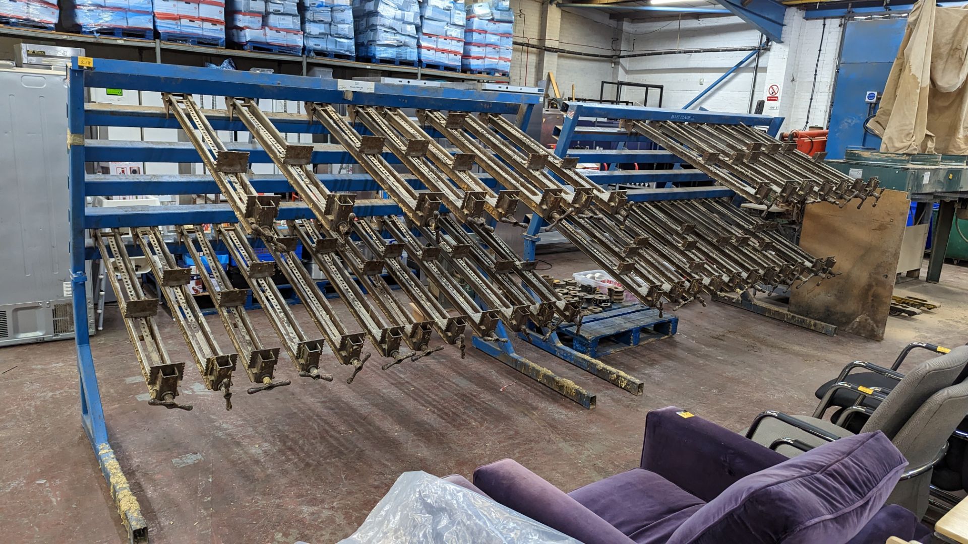 2 off panel clamp systems, by JLT. This lot comprises 2 large stands & a total of 38 detachable cla - Image 2 of 17