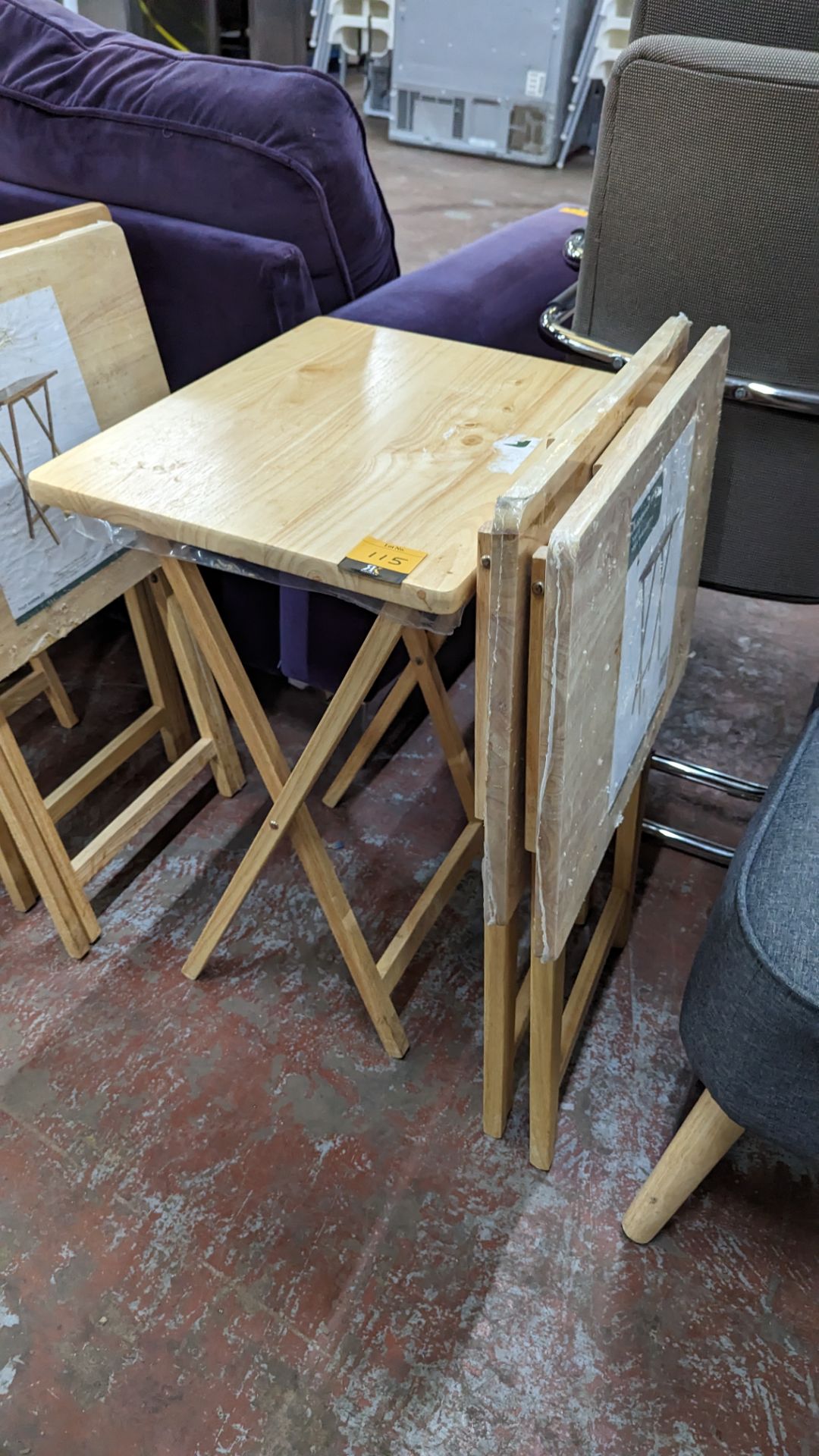 3 Rubberwood TV tables - Image 4 of 7