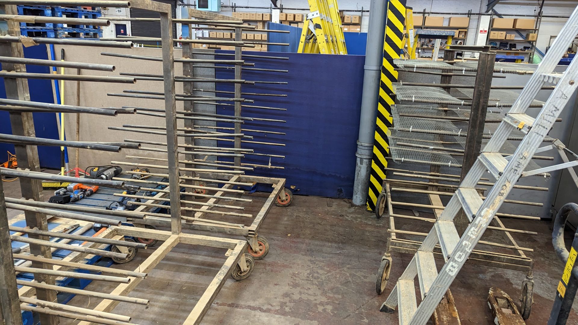 3 off large metal drying racks