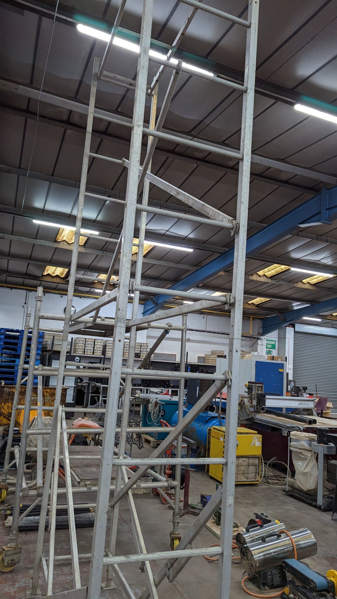 Tall folding access tower, approximately 4.4m tall as assembled/pictured - Image 10 of 12