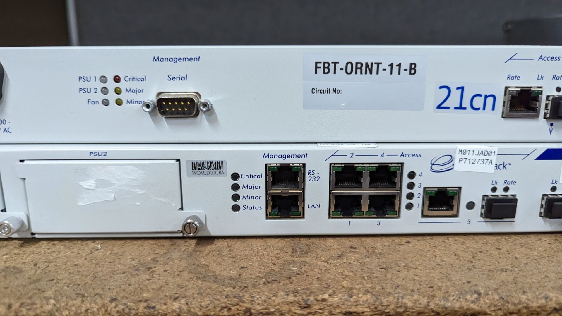 2 off Adva telephonic/networking rack mountable units, models FSP150CP & FSP150CCF - Image 6 of 9