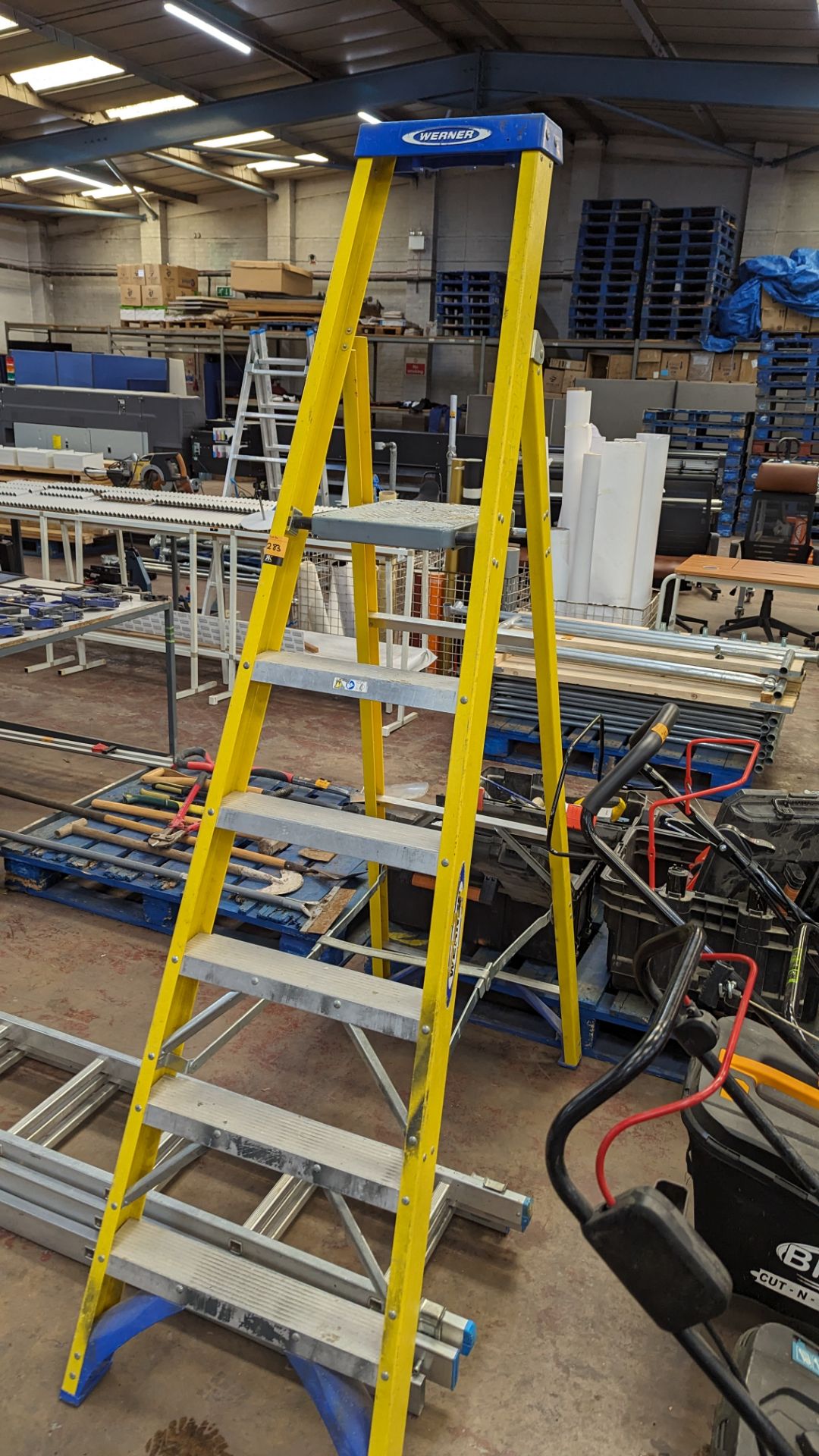 Werner stepladders with 6 treads plus the top standing plate - Image 2 of 4