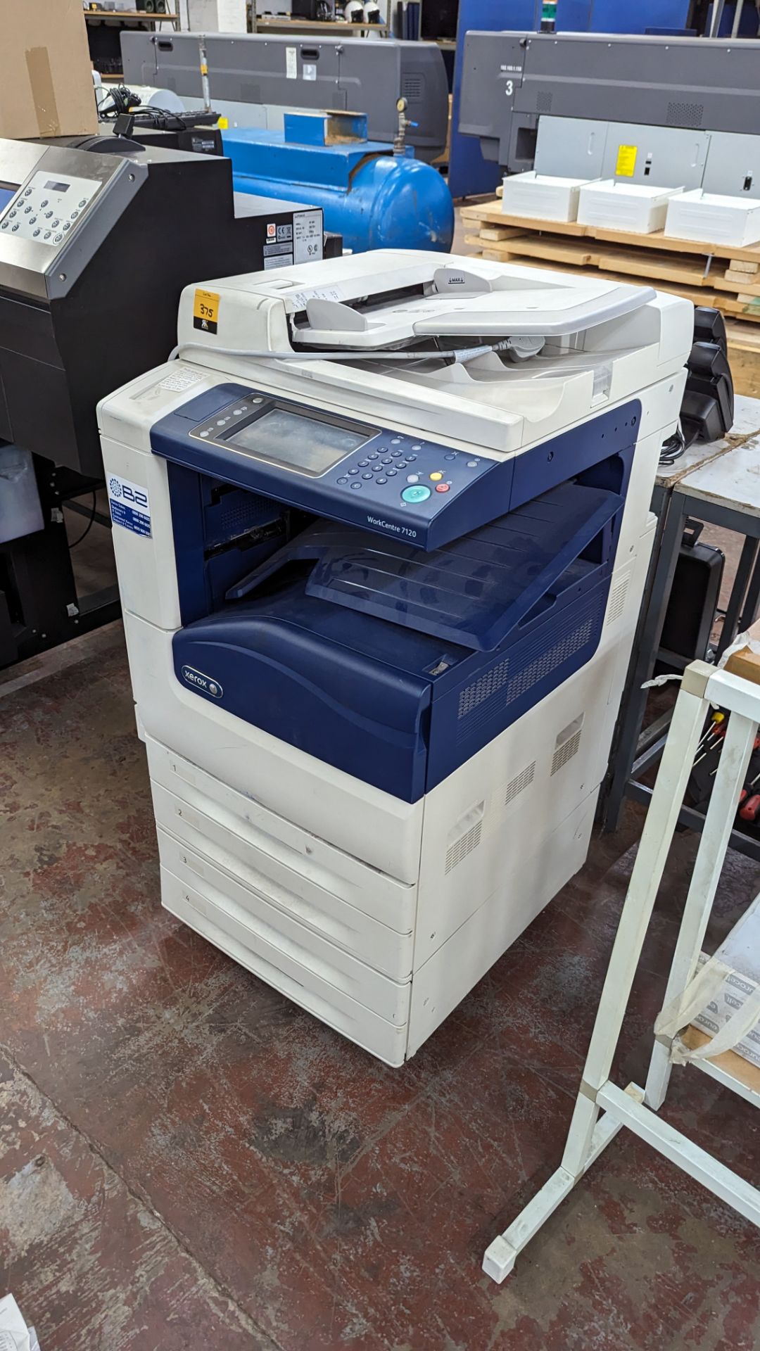 Xerox WorkCentre 7120 floor standing multifunction copier with 4 paper cassettes, auto document feed