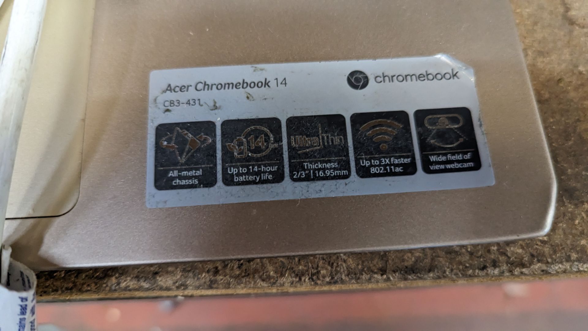 Acer Chromebook 14 including 2 off power supplies/chargers - Image 5 of 9